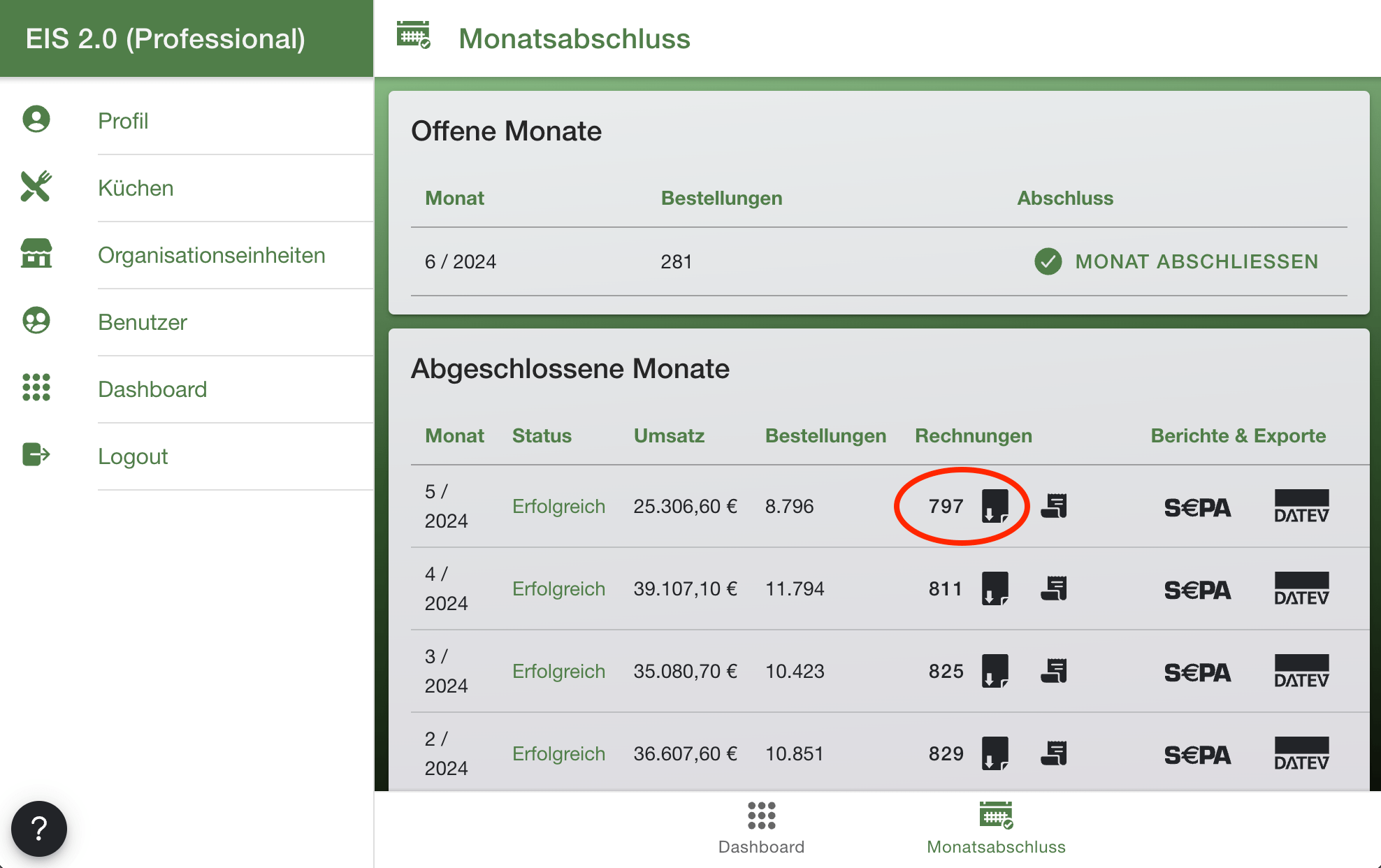 Download Rechnungen ZIP - EIS 2.0