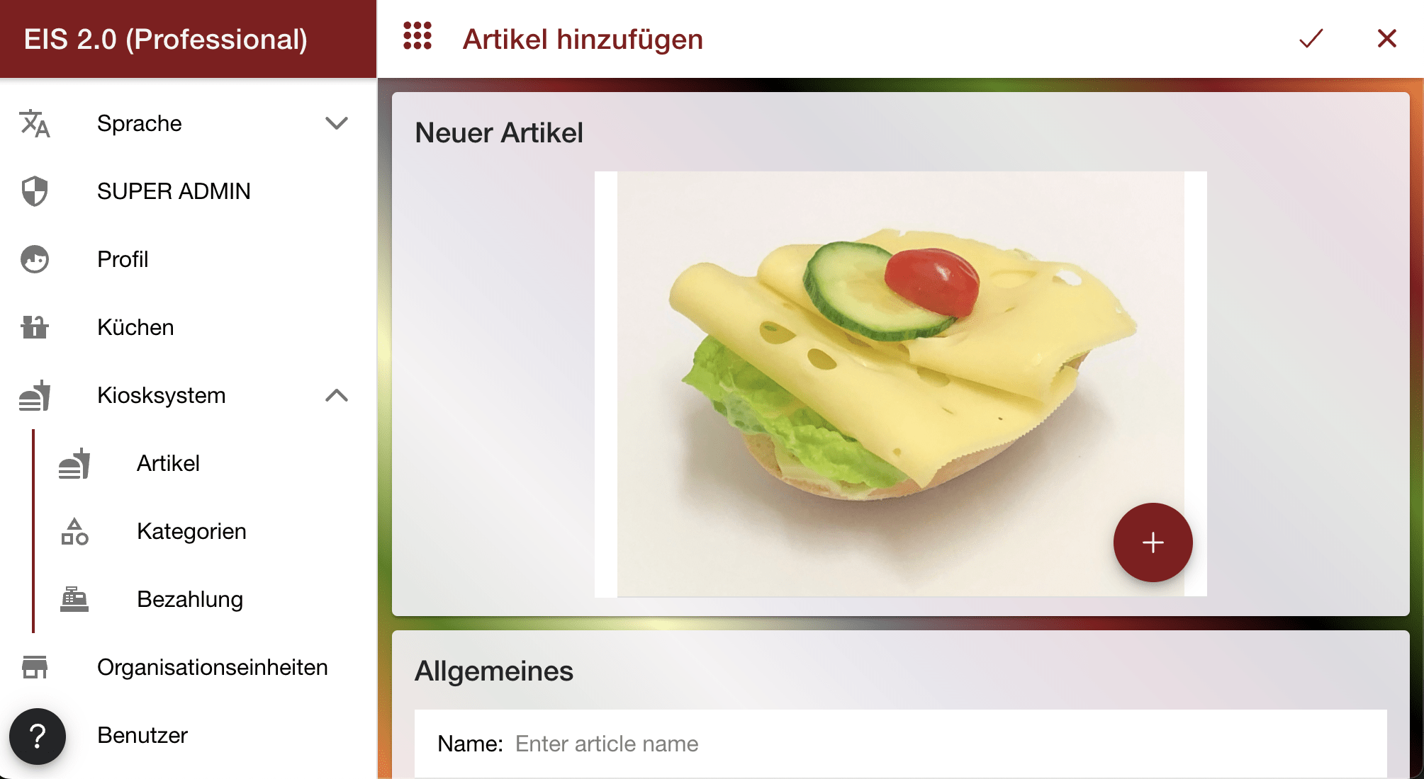 Artikel bearbeiten Bild hinzufügen ändern im Kiosksystem