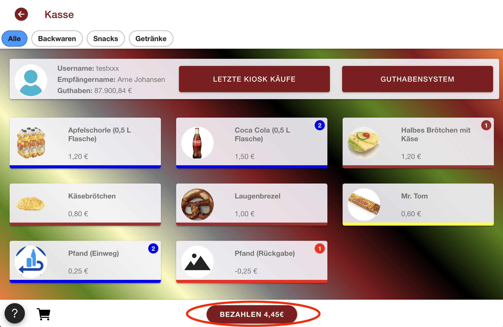 Zahlung EIS 2.0 Kiosksystem