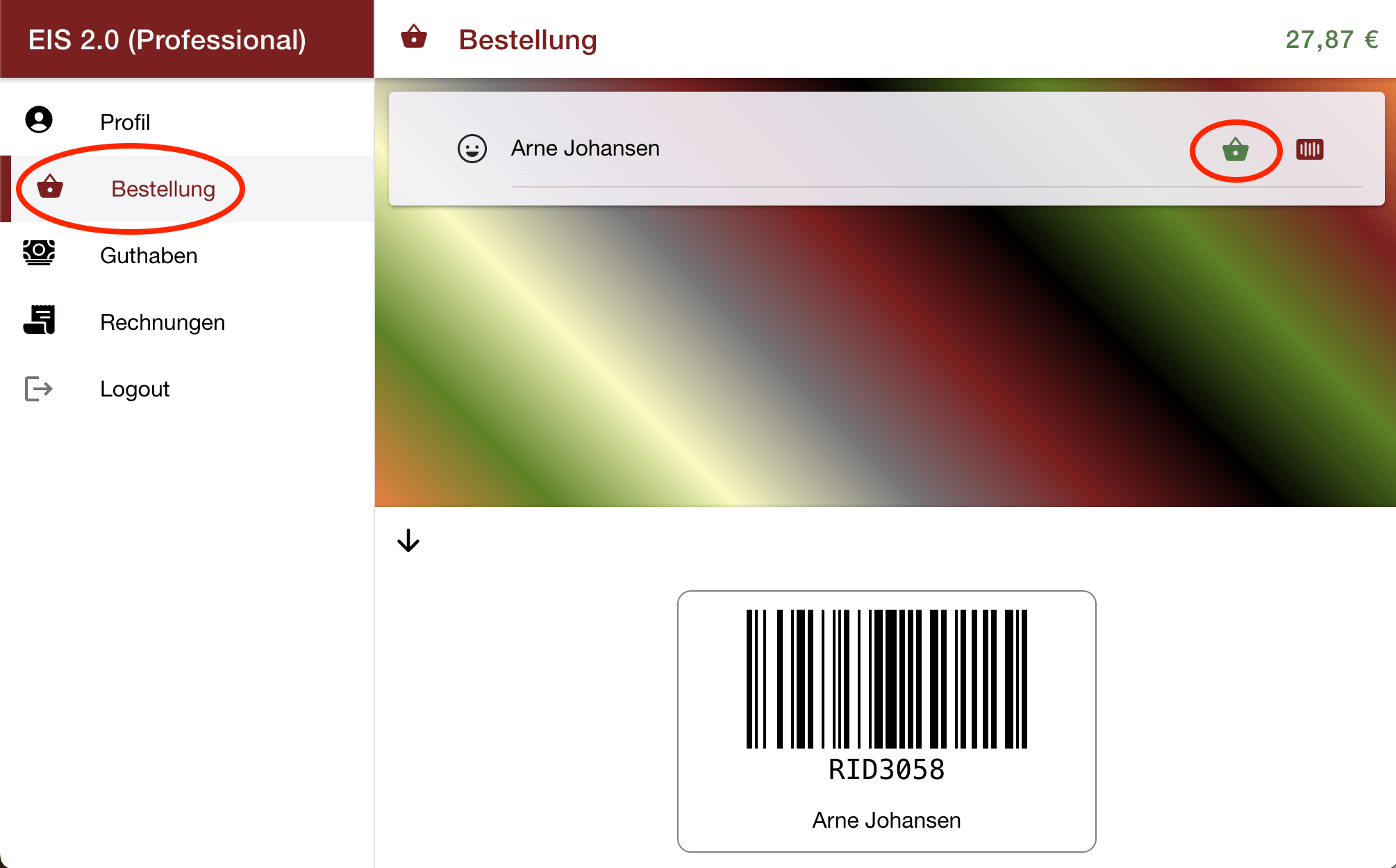 EIS 2.0 - Besteller Auswahl Kind