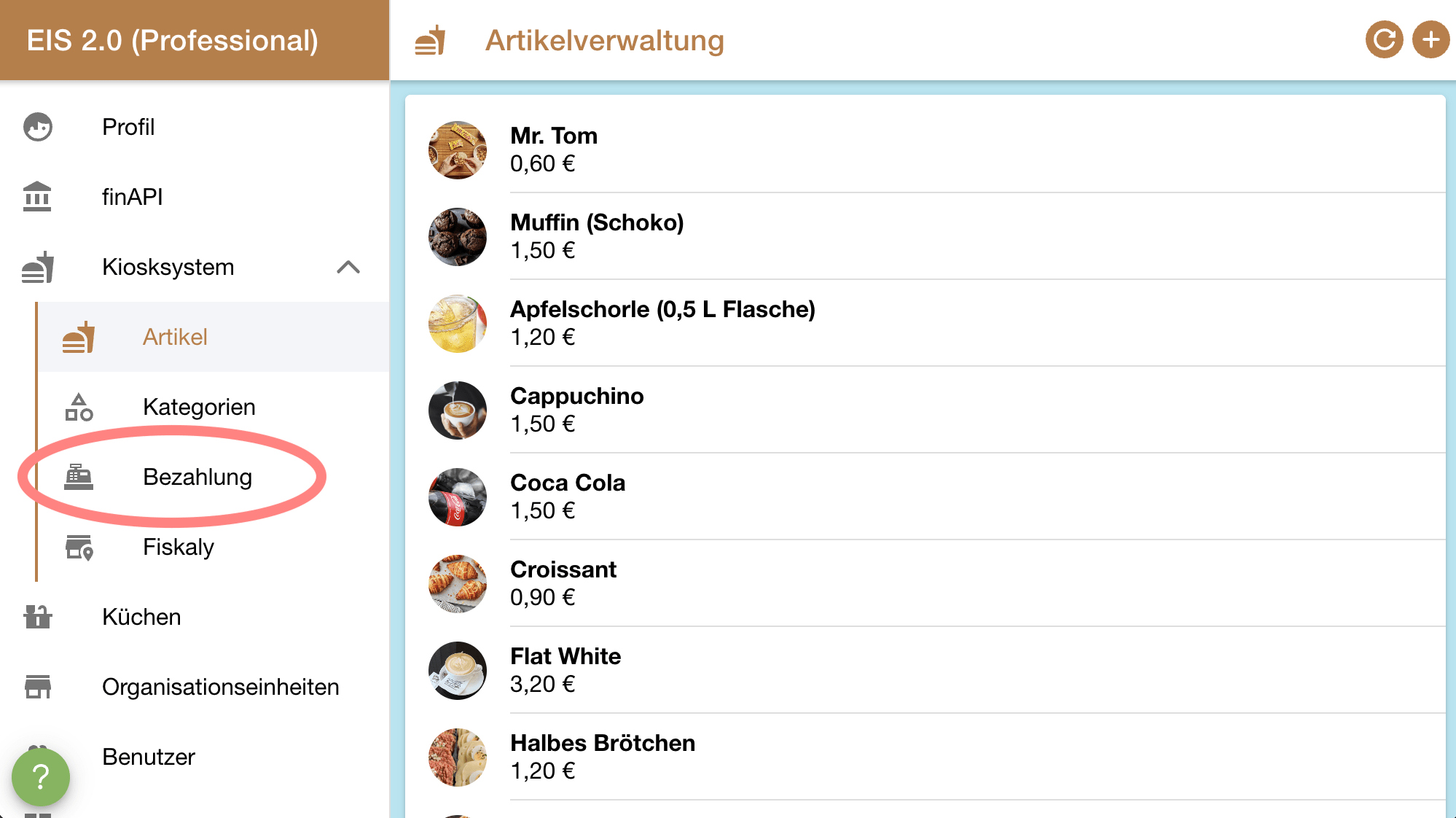 Zahlung & Abrechnung - EIS 2.0 Kiosk