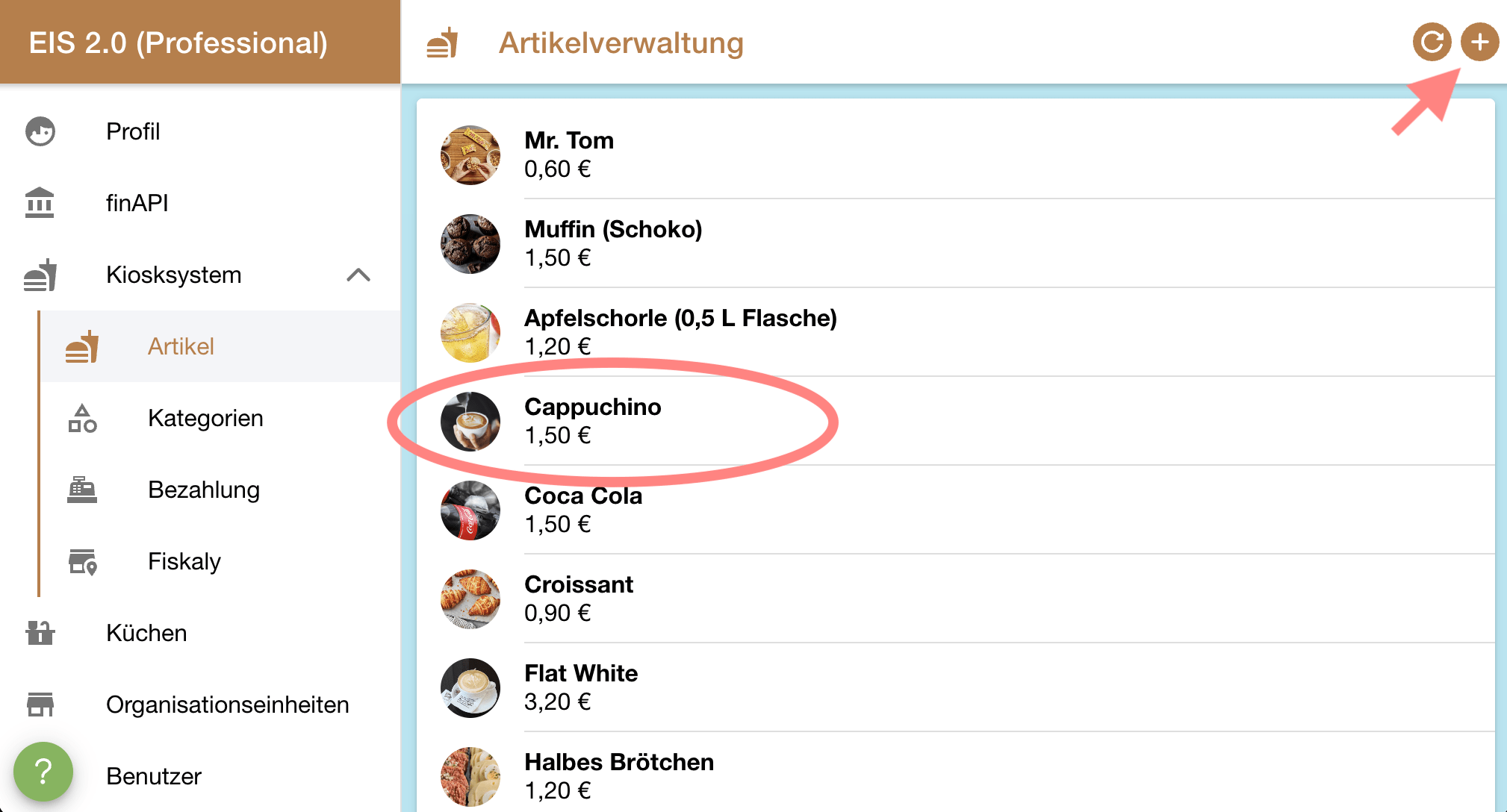 Artikel zum Kiosk hinzufügen oder bearbeiten