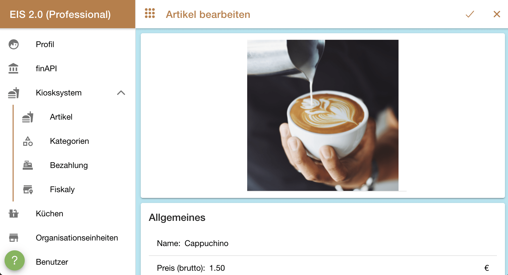 Artikel bearbeiten Bild hinzufügen ändern im Kiosksystem
