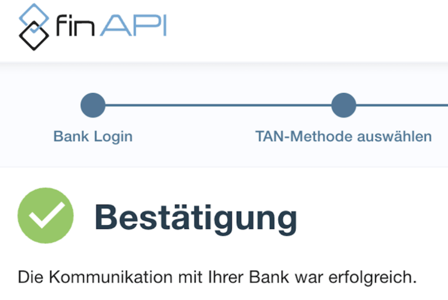 EIS 2.o finAPI Bestätigung