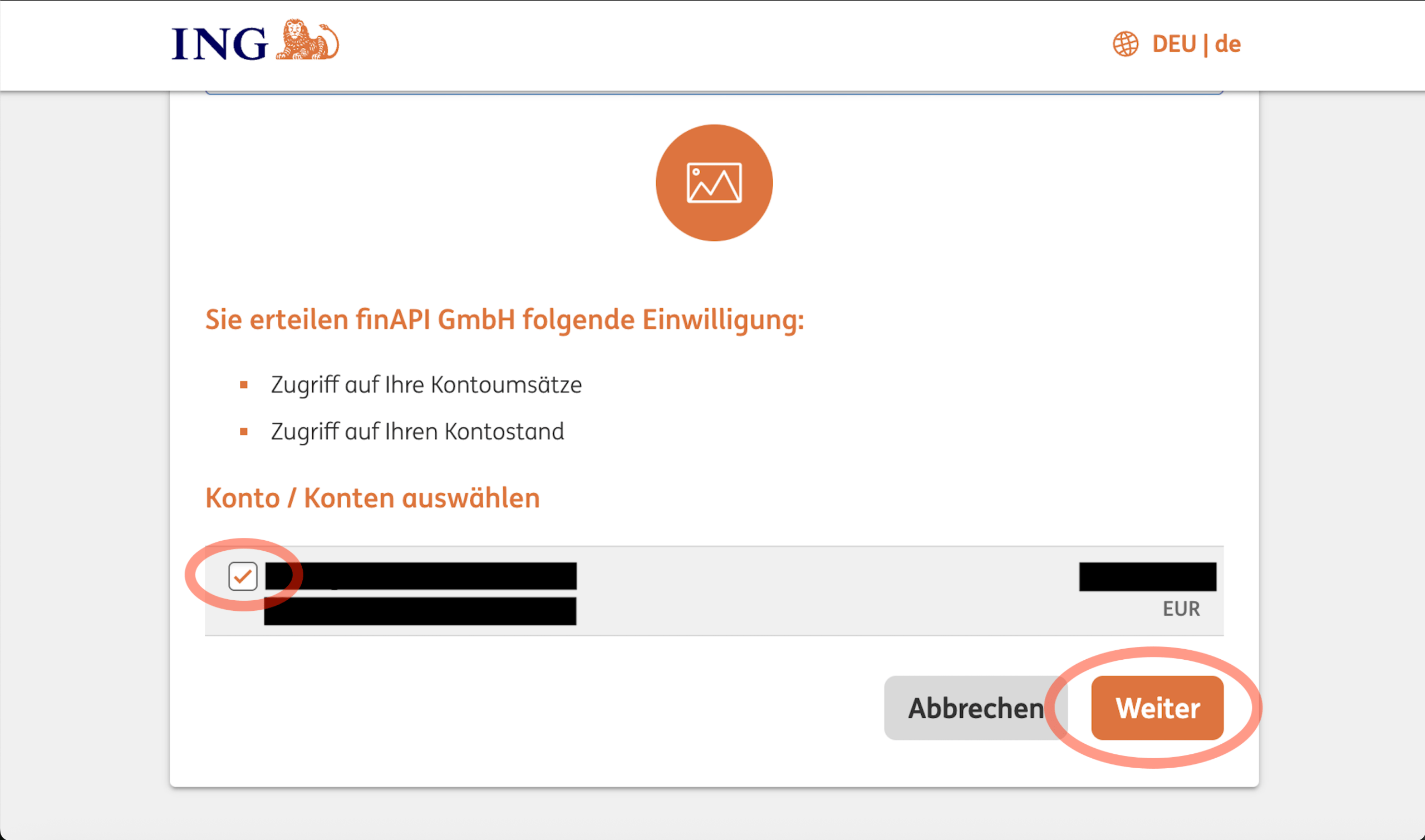 Einwilligung Zugriff finAPI